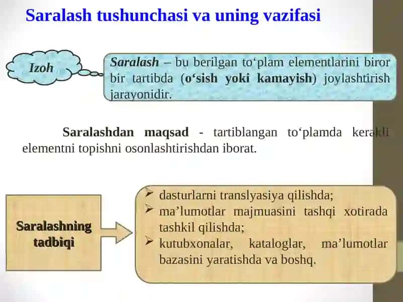 Saralash 2