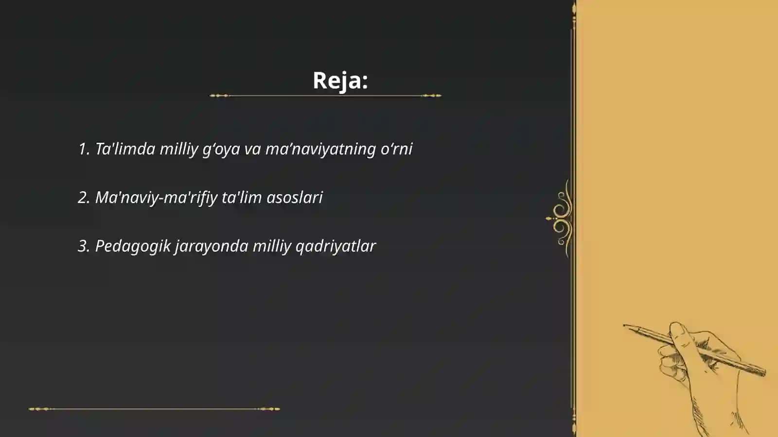 Taʼlim metodlari (milliy gʻoya va maʼnaviyatning pedagogik asoslari fani doirasida) 2