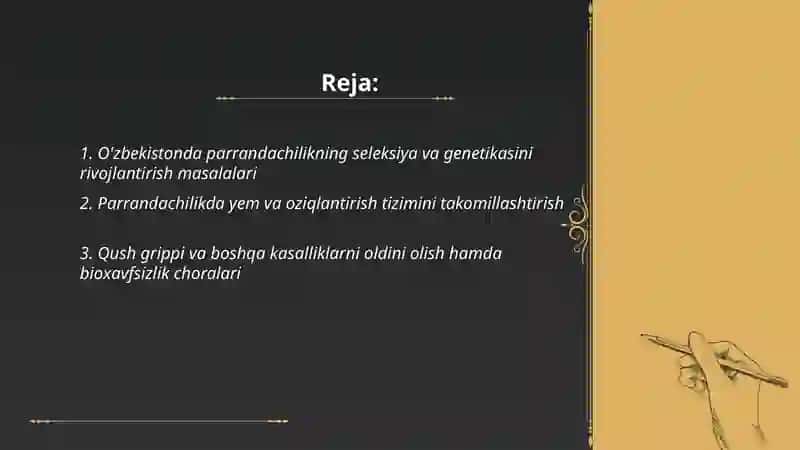 O'zbekistonda parrandachilikni rivojlantirish masalalari 2