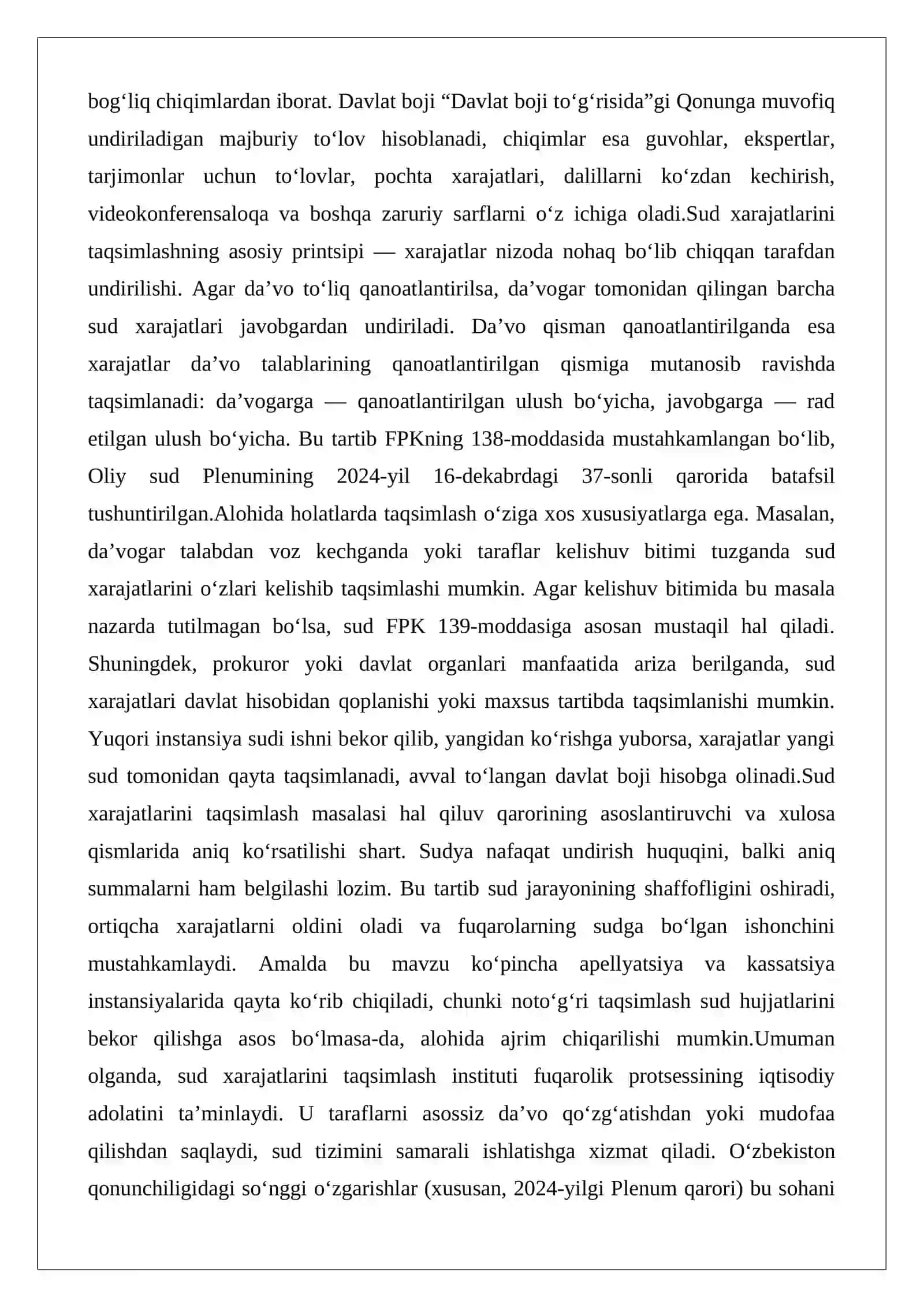 Sud xarajatlarini taqsimlash 2