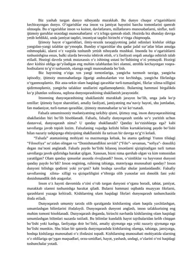 Falsafa fanining predmeti, mazmuni va jamiyatdagi roli 2