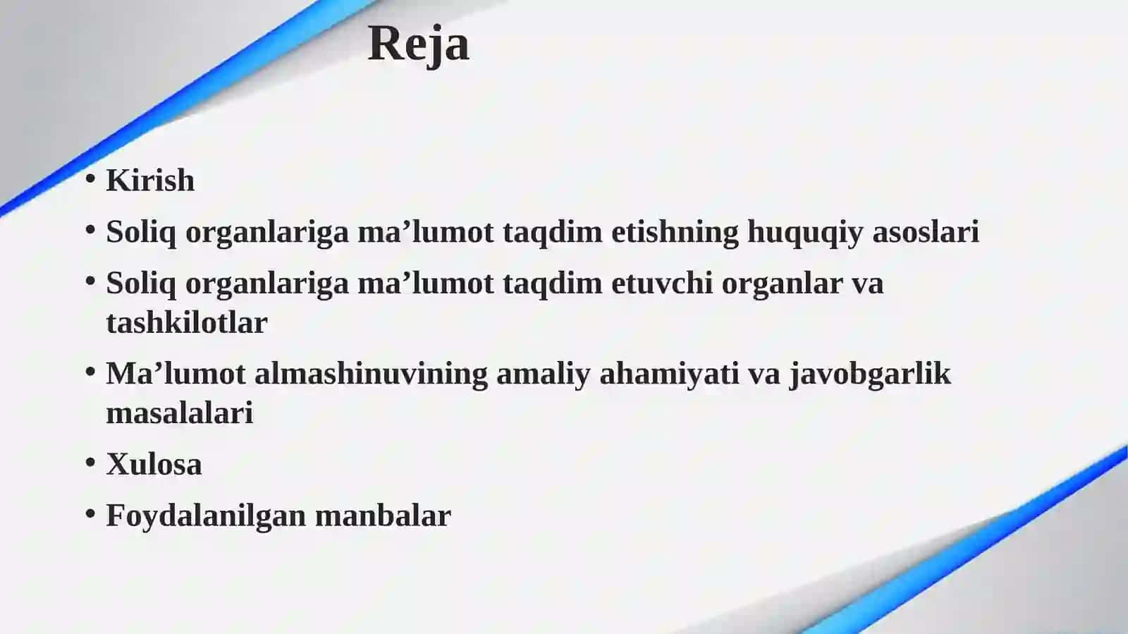 Soliq organlariga ma’lumotlar taqdim etuvchi organlar, muassasalar va tashkilotlar. 2