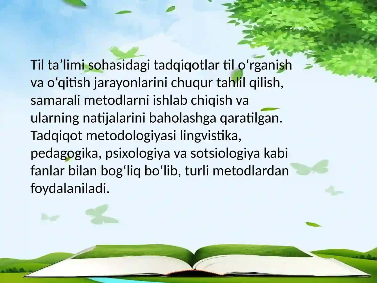 Til ta’limini tadqiq etish metodologiyasi 2