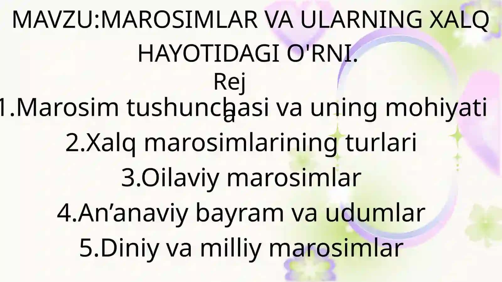 MAROSIMLAR VA ULARNING XALQ HAYOTIDAGI O'RNI 2