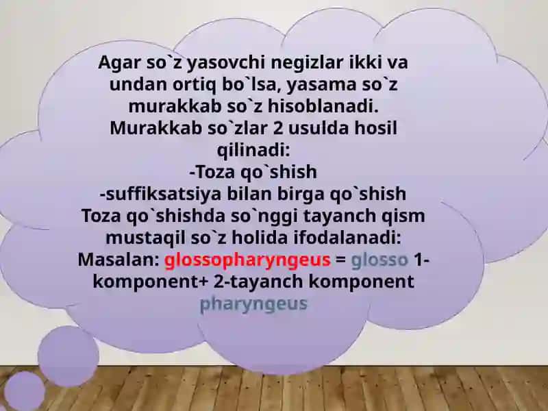 KLINIK TERMINLAR YASOVCHI ATAMA ELEMENTLARI. A’ZO VA TANA QISMLARINI IFODALOVCHI YUNON-LOTIN DUBLETLARI 2