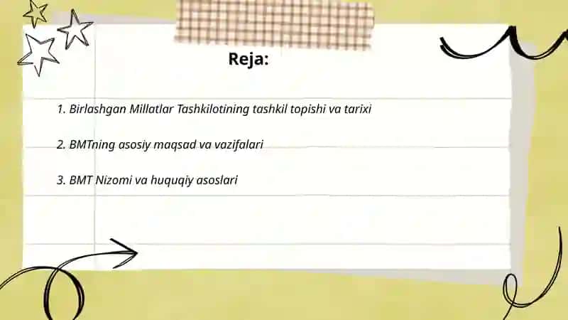 Birlashgan Millatlar Tashkiloti haqida ma’lumot bering 2