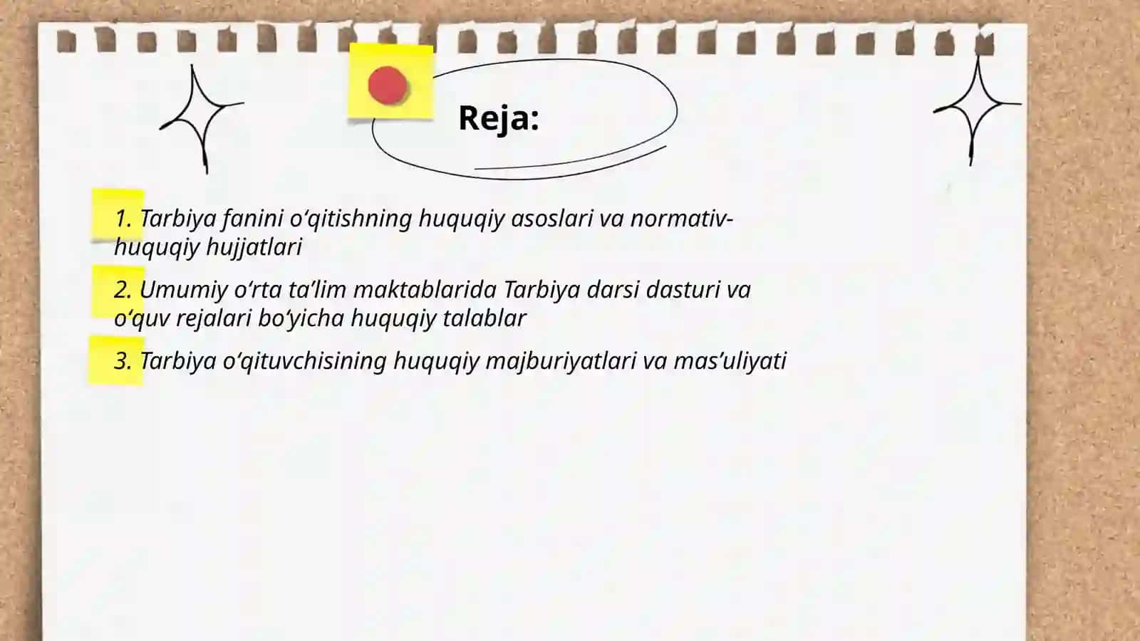 Tarbiya fanini oʻqitish huquqini oʻrgatish 2