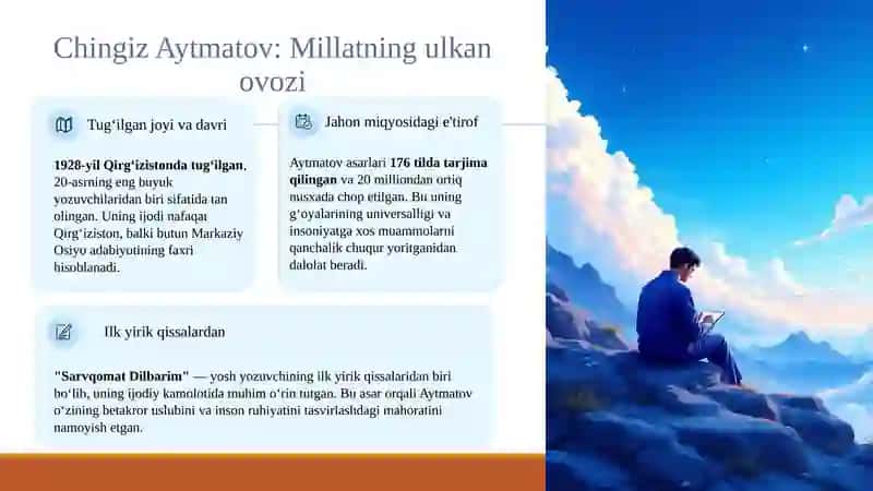 Chingiz Aytmatovning "Sarvqomat Dilbarim" asari va uning psixologik ahamiyati 2