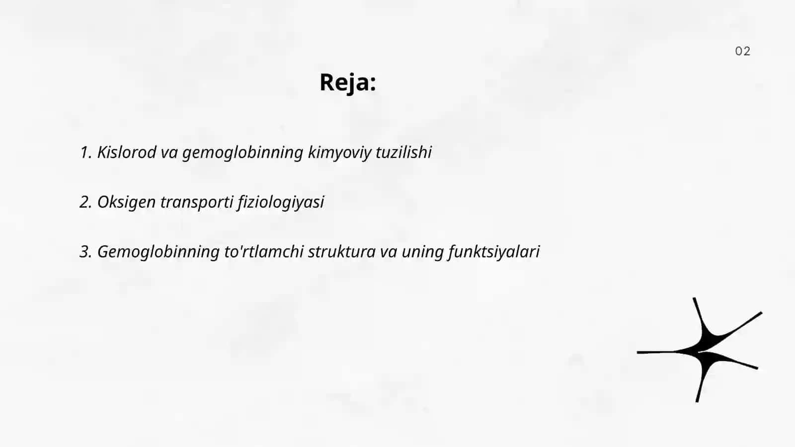 Kislorodning gemoglobin bilan bog'lanib olinishi va transporti 2