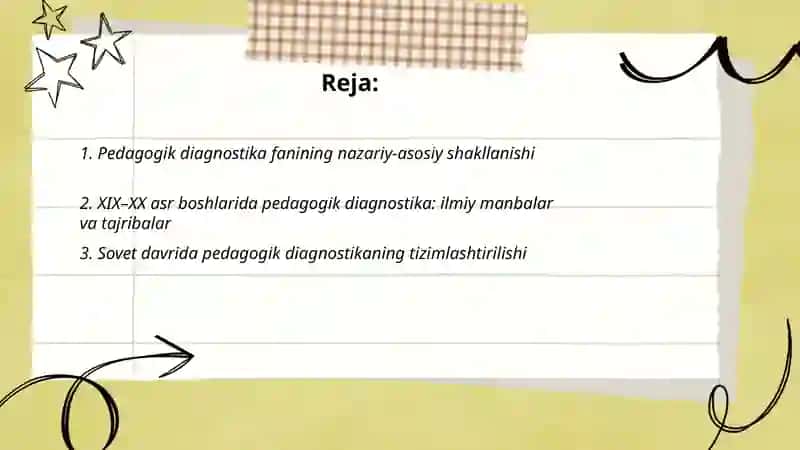 Pedagogik diagnostika fanining rivojlanish tarixi 2