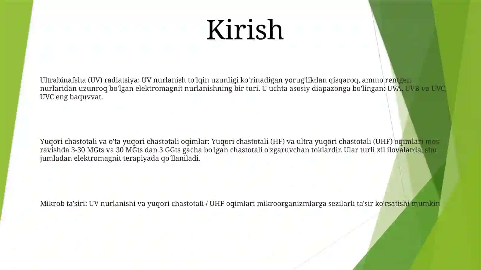 Ultrabinafsha Nurlar, Yuqori Chastotali Va Ultra Yuqori Chastotali ToklarningMikroorganizmlargaTa'Siri 2