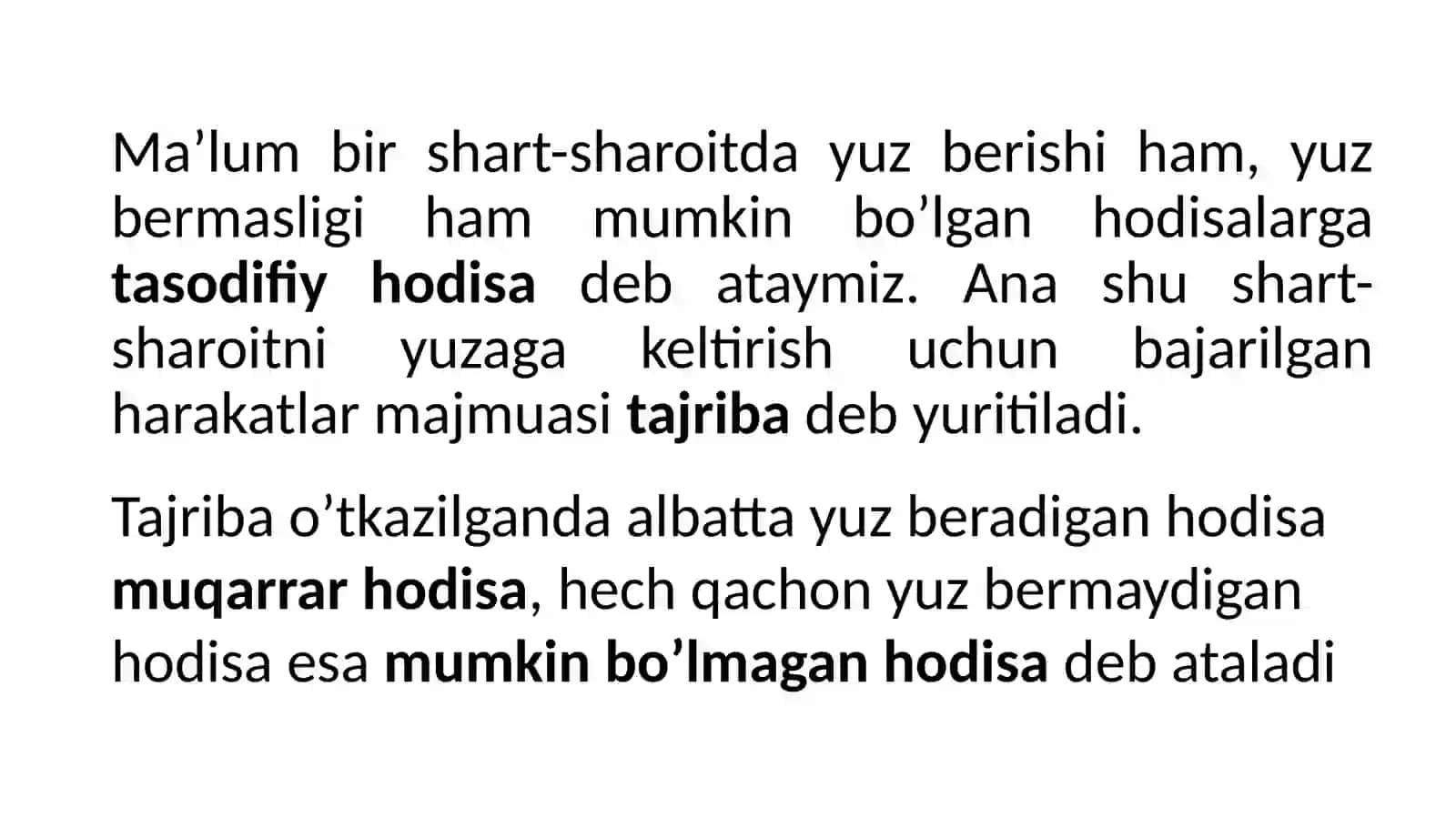 Hodisalar va ularning turlari 2