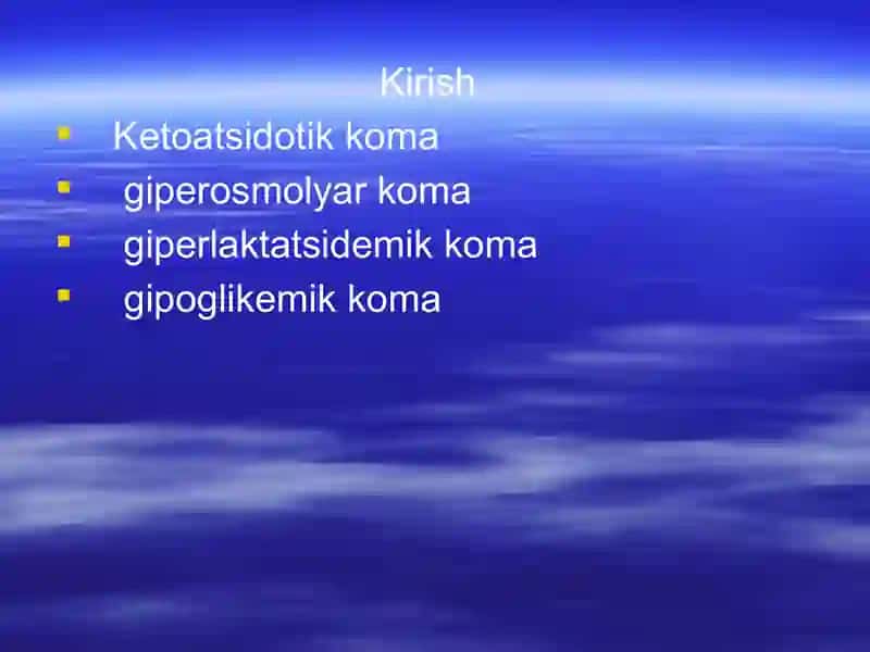 Qandli diabetda koma holatlari 2