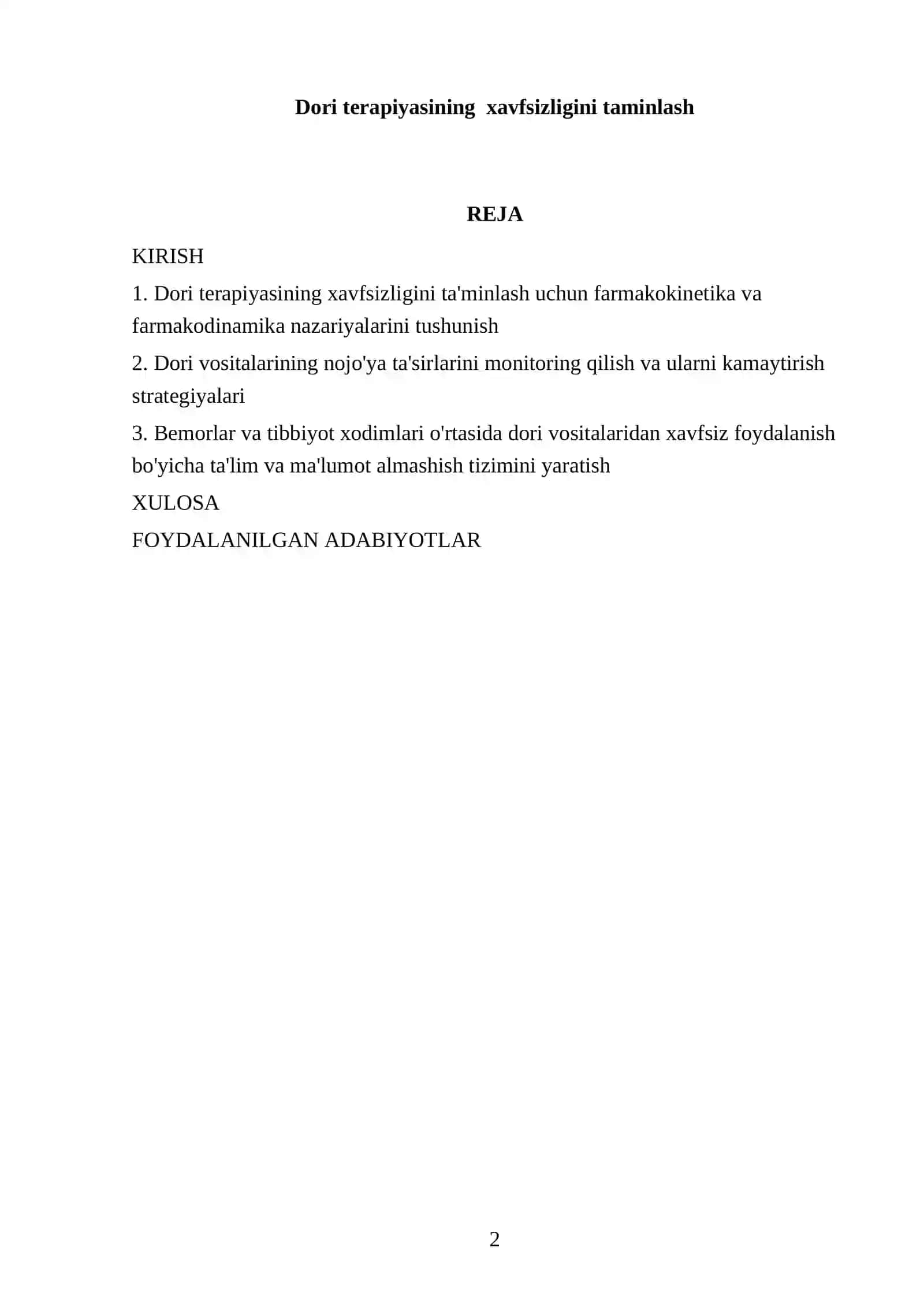 Dori terapiyasining xavfsizligini taminlash 2