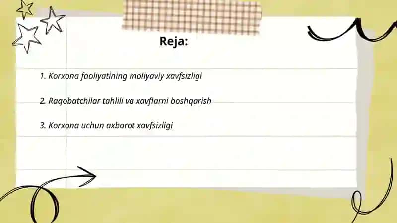Korxonaning iqtisodiy xavfsizligi 2