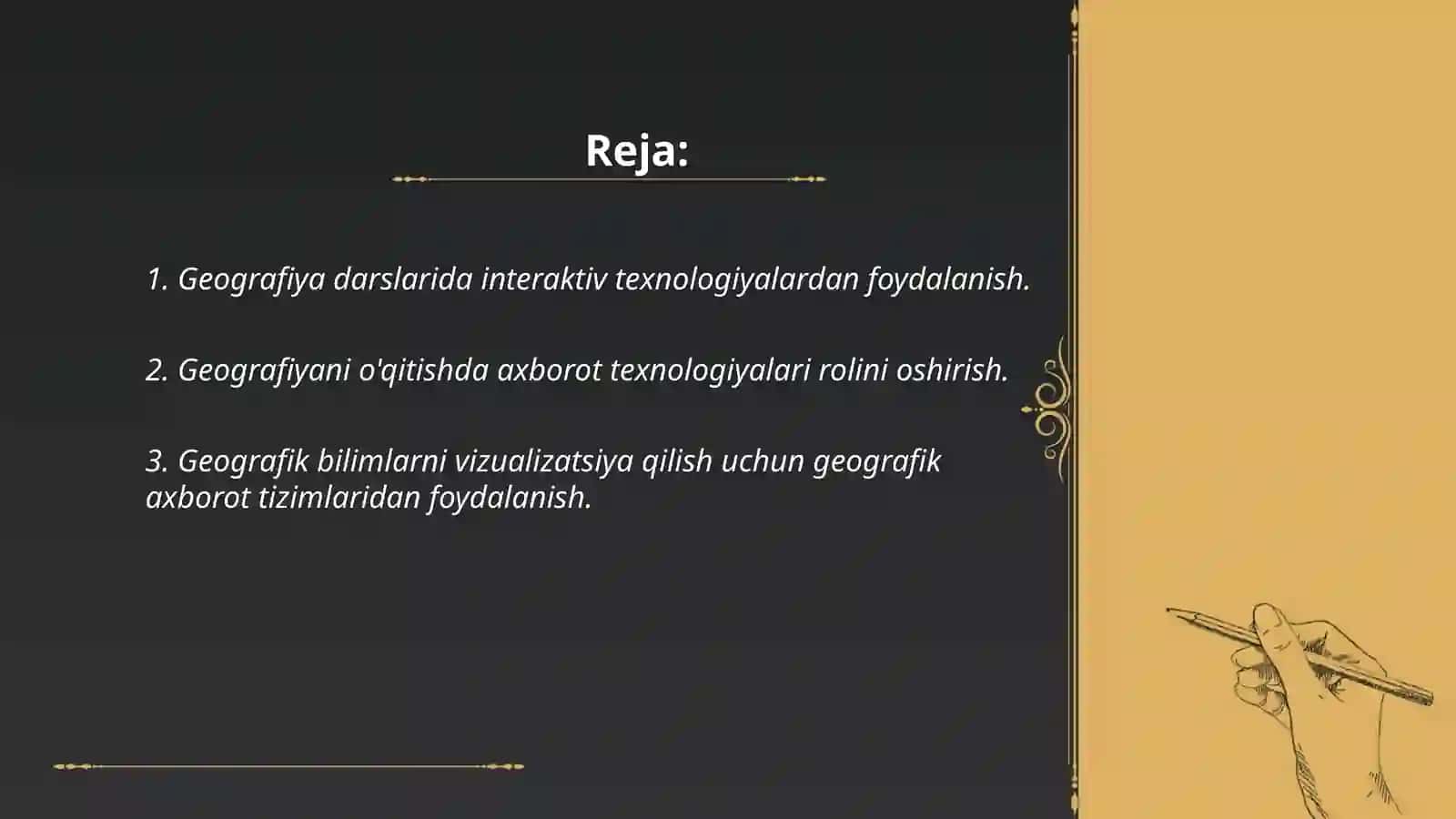 Geografiyani o'qitishda pedagogik va axborot texnalogiyalarini uyg'unlashtirish yo'llari 2