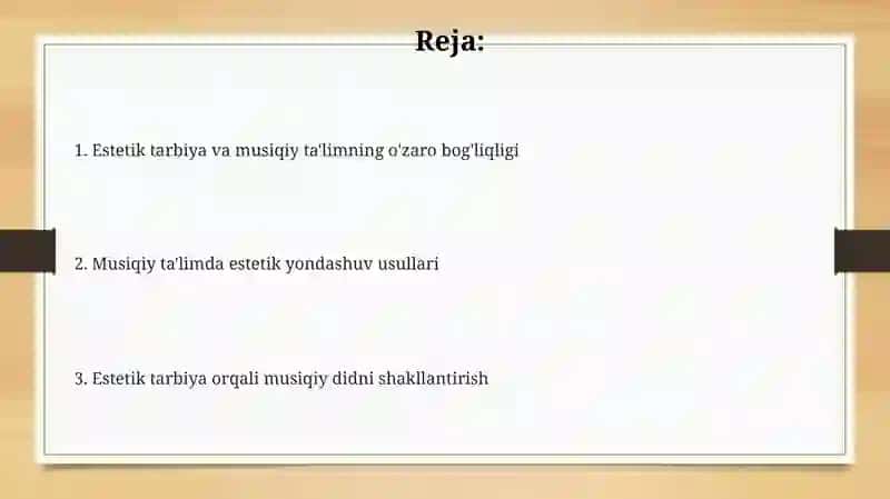 Estetik tarbiya va musiqiy ta'lim 2