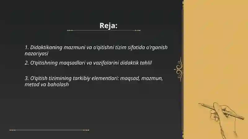 Didaktika pedagogik bilim nazaryasi õqitish yaxlit tizim sifatida 2