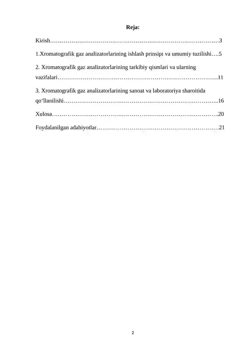 Xromatografik gaz analizatorlarining tuzilishi va tarkibiy qismlarini tadqiq qilish 2