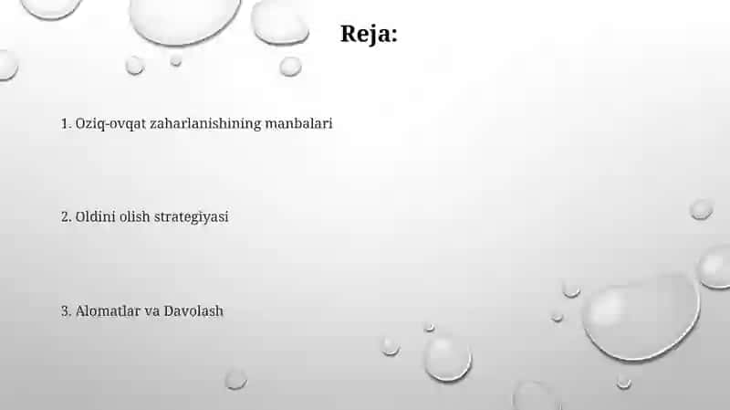 Oziq-ovqat zaharlanishlar va ularning profilaktikasi 2