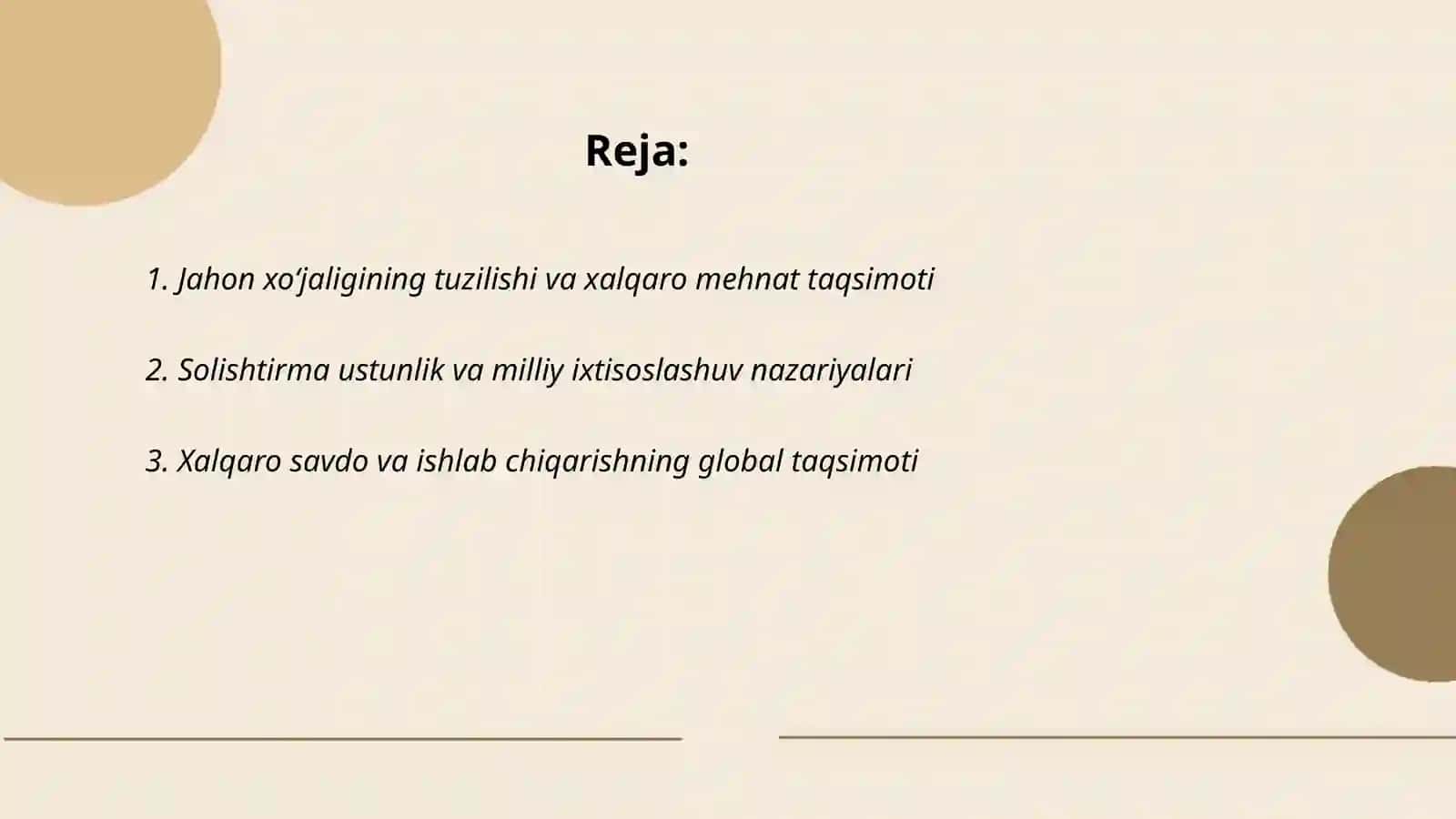 Jahon xoʻjaligi va xalqaro mehnat taqsimoti 2