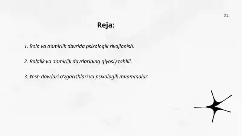 Bola va o'smirlik davrida psixologik rivojlanish 2