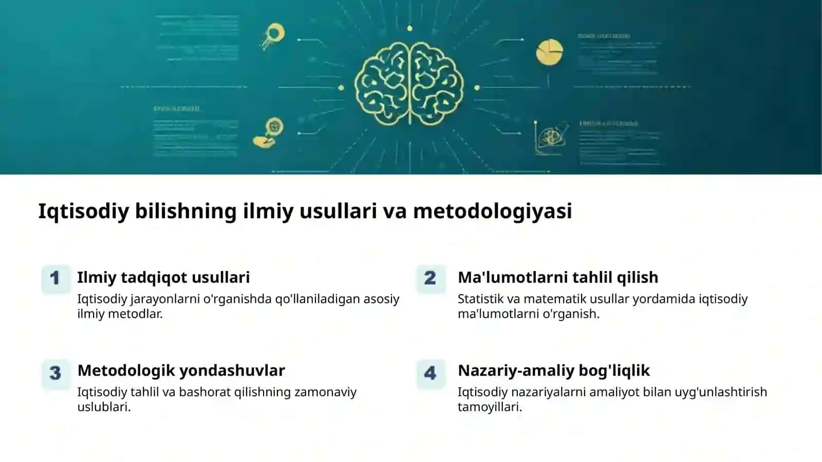 Iqtisodiyot nazariyasi: predmet va bilish usullari 2