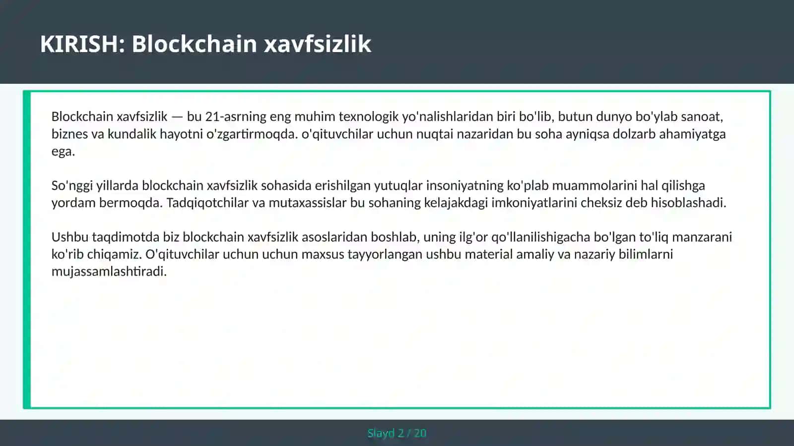Blockchain Xavfsizlik 2