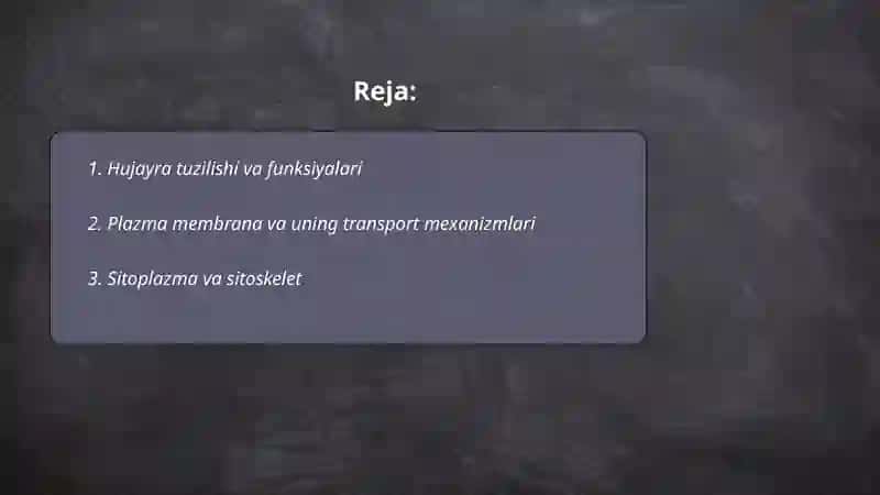 Hujayra biologiyasi 2