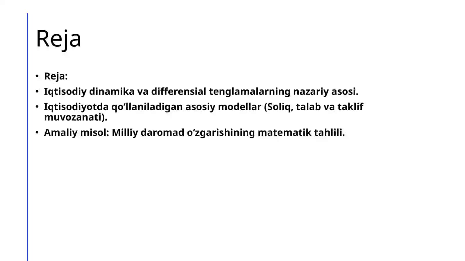 birinchi tartibli diferensial tenglamalarning iqtisodiyotga tadbiqi 2