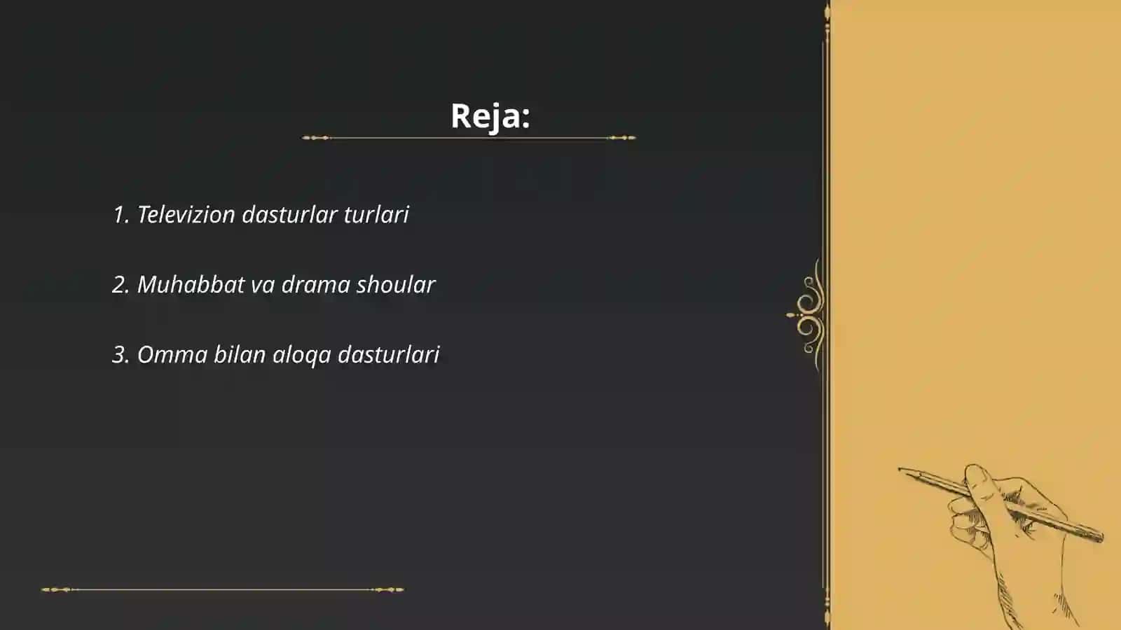 Televizion dasturlar turlari 2
