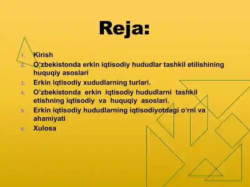 O'zbekistonda erkin iqtisodiy hududlarni amaldagi holatini tahlili va rivojanish istiqbollari 2