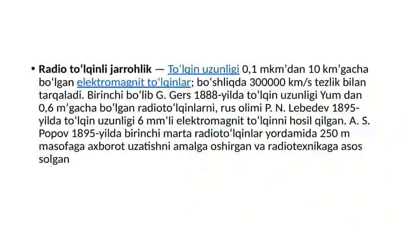 Radio to’lqinli jarrohlik 2