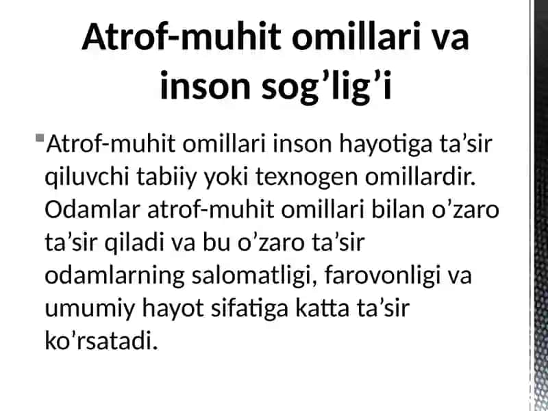 Tabiiy xavflar va zararli omillarning inson va atrof-muhitga ta’siri 2