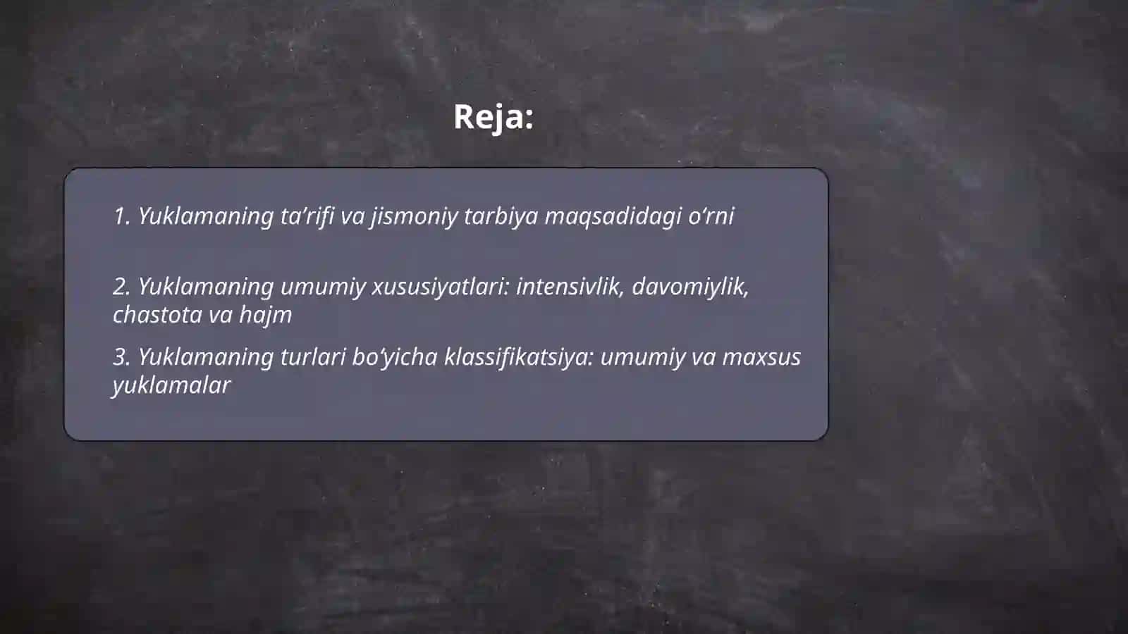 Yuklamalarining umumiy xususiyatlari va turlari 2