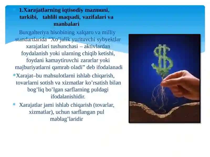 Xarajatlarning iqtisodiy mazmuni 2