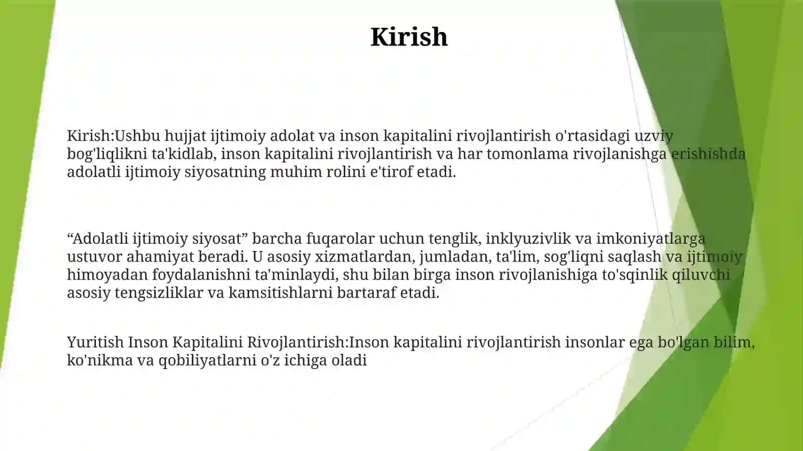 Adolatli Ijtimoiy Siyosat Yuritish InsonKapitaliniRivojlantirish 2