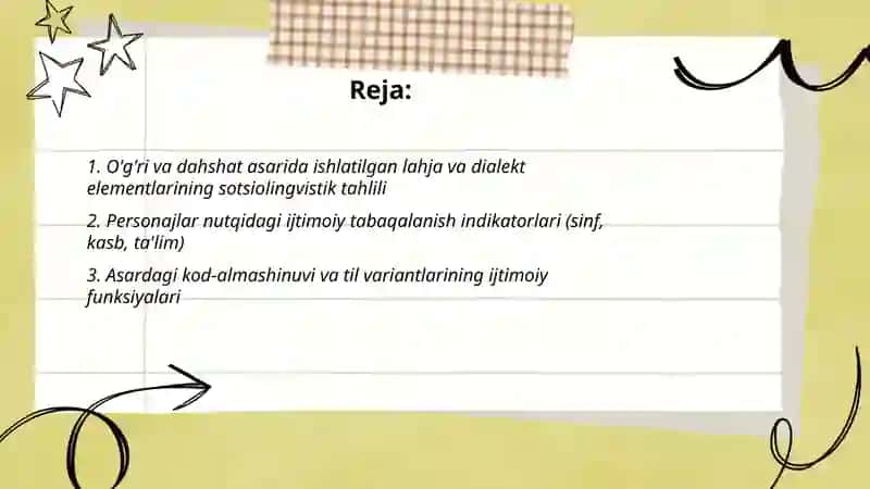 O'g'ri va dahshat asari tilining sotsiolingvistik tahlili 2