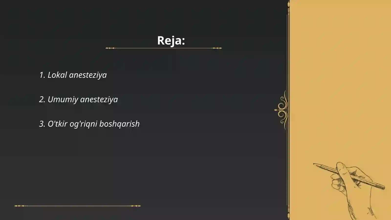 Stomatologiyada anesteziya turlari 2
