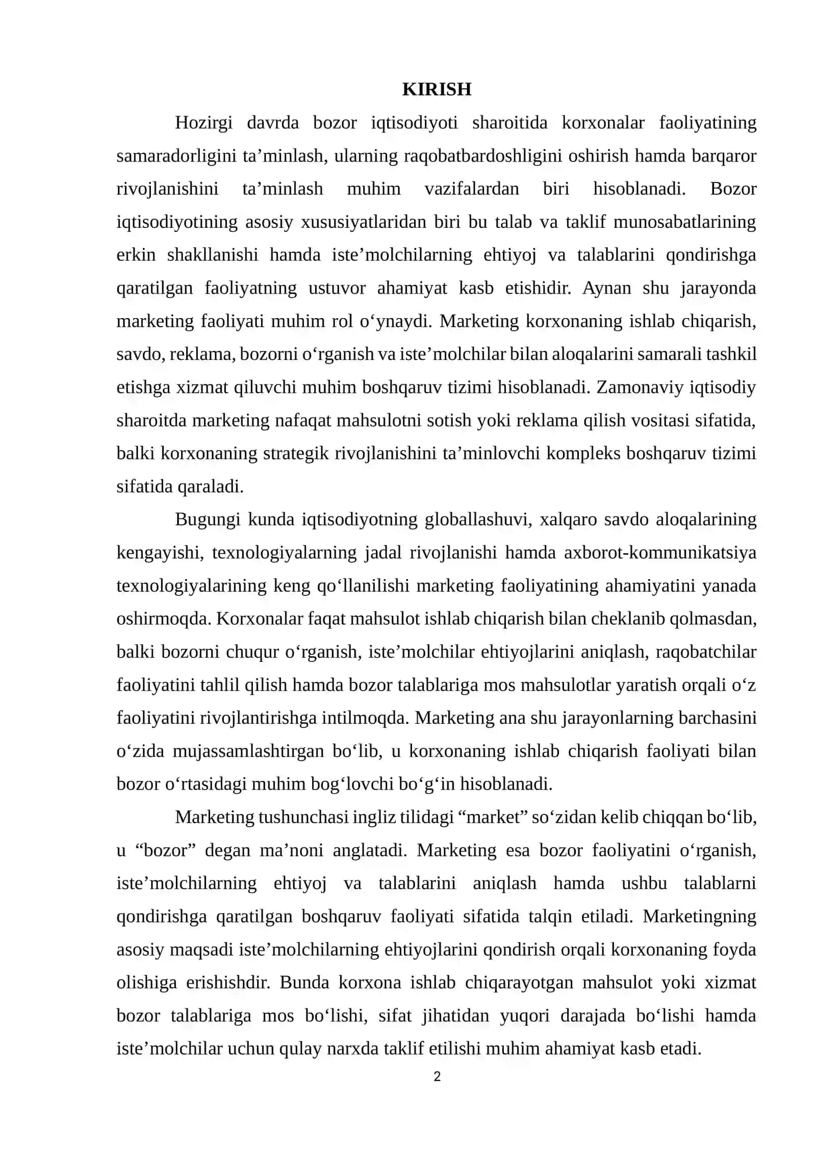 MARKETING TAMOYILLARI, VAZIFALARI VA AHAMIYATI 2