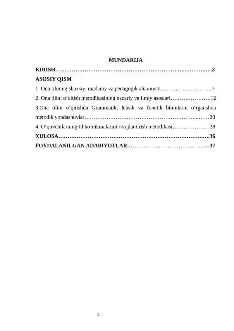 Ona tilini o‘qitish metodikasining ilmiy asoslari 2