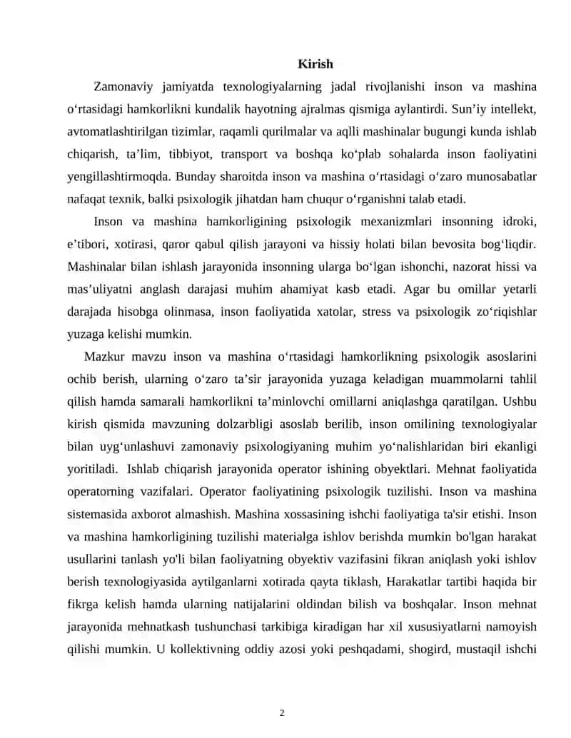 Inson va mashina hamkorligining psixologik mexanizmlari 2