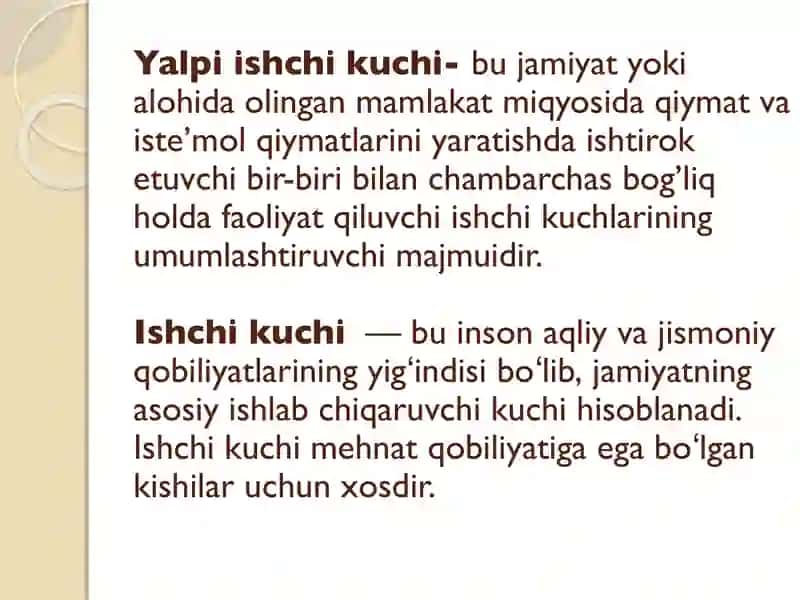 Yalpi ishchi kuchi uning bandligi va ishsizlik 2