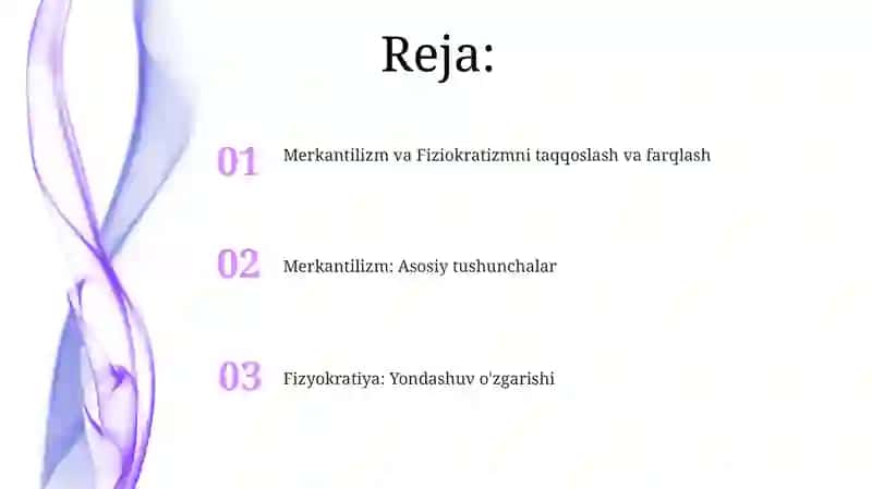 Merkantilizm va fiziokratlar iqtisodiy ta'limotlari 2