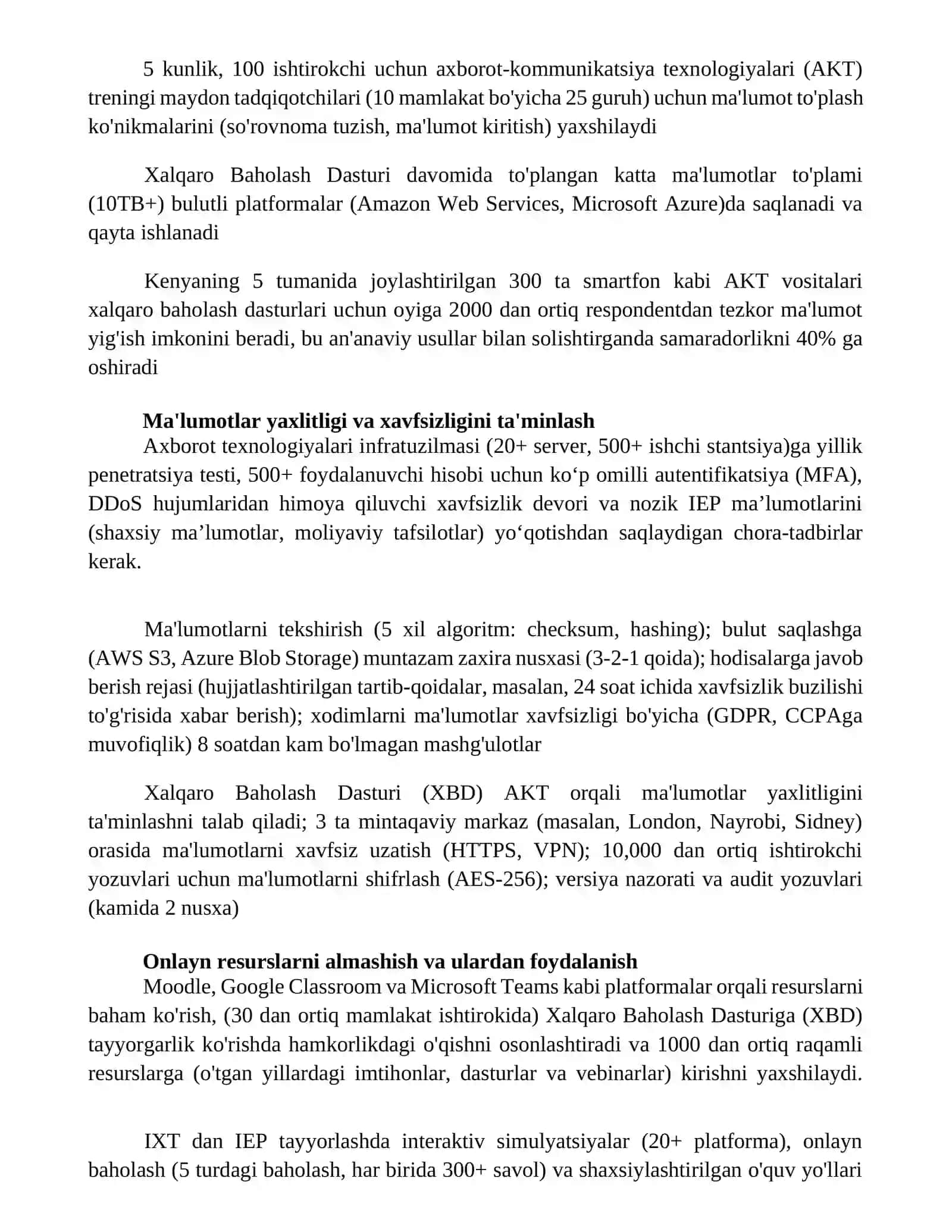 Xalqaro baholash dasturida tayyorgarlik jarayonida axborot-kommunikasiya texnalogiyalarini qo'llash 2