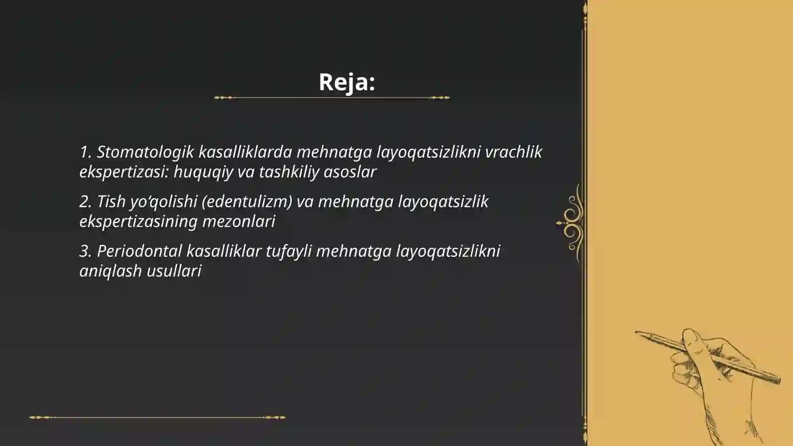 Stomatologik kasalliklarda mehnatga layoqatsizlikni vrachlik ekspertizasi 2