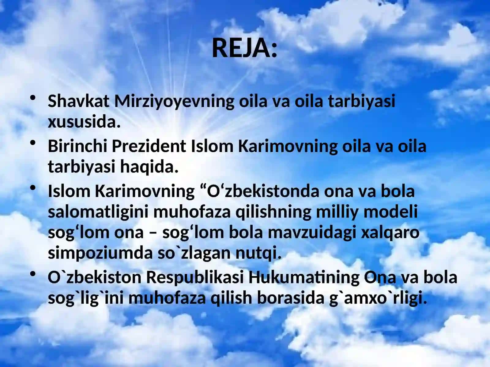 OILA VA OILAVIY QADRYATLAR MA‘NAVIY MADANIYATNING BOSH OMILI 2