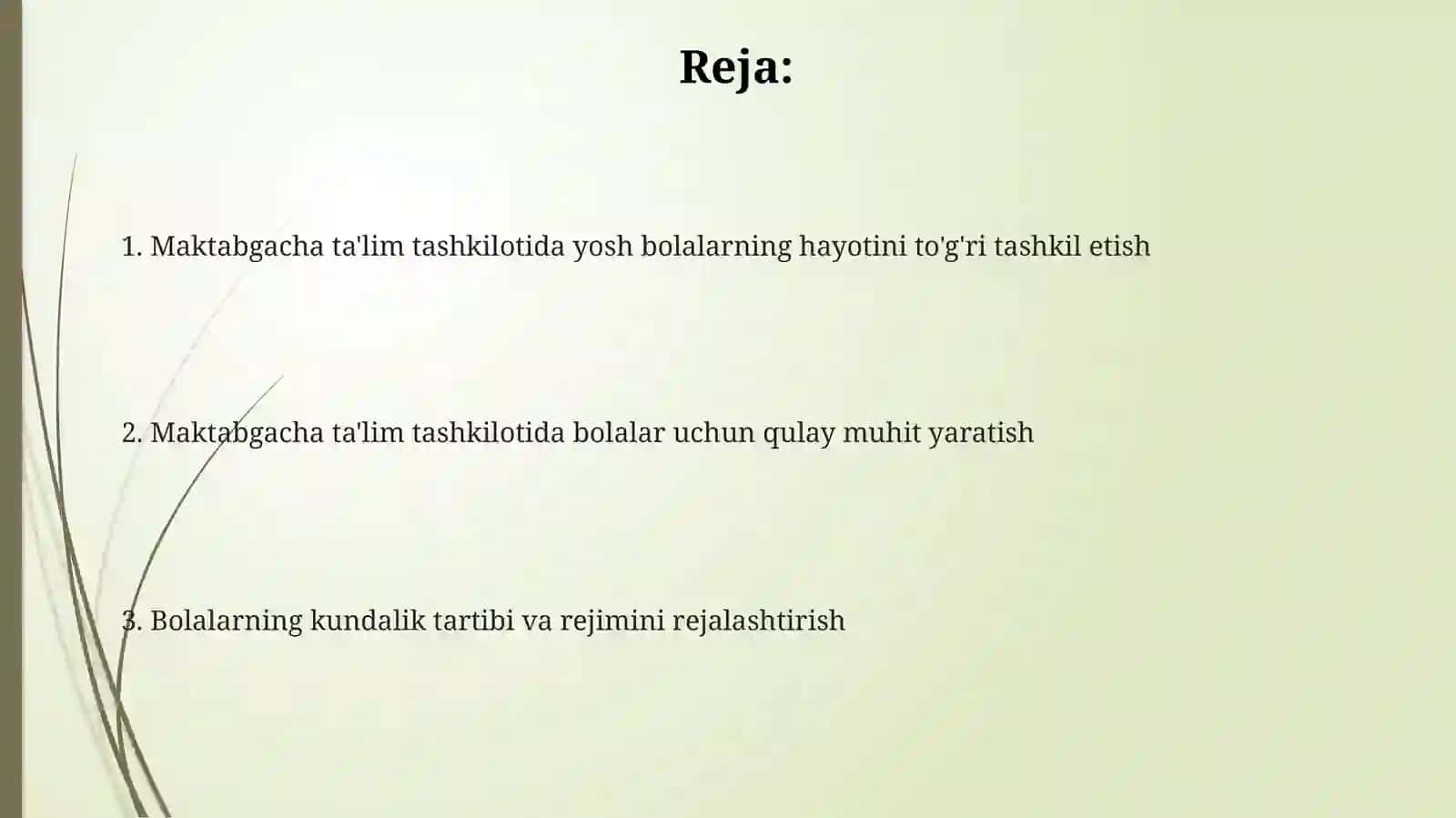 Maktabgacha ta'lim tashkilotida yosh bolalarning hayotini to'g'ri tashkil etish 2