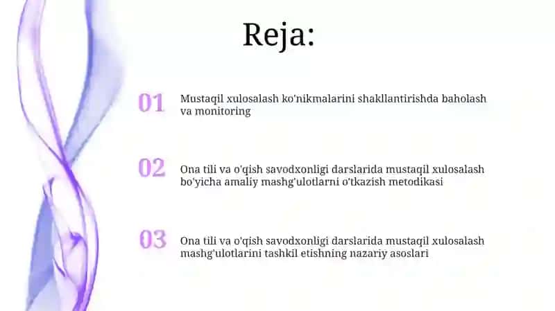 Ona tili va o'qish savodxonligi darslarida mustaqil umumlashtiruvchi darslarni tashkil etish 2