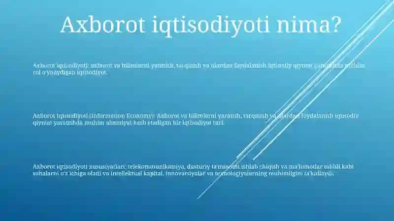 Axborot Iqtisodiyoti Nima? 2